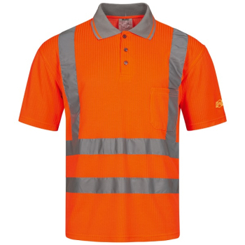 SAFESTYLE UV-Warnschutz-Poloshirt 'Carlos', floureszierend orange