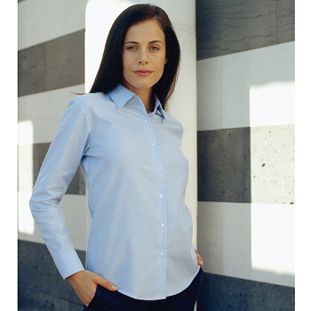 RUSSEL R932F Oxford-Bluse langarm