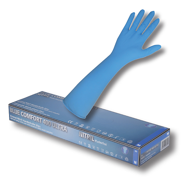 Nitril-Einweghandschuh 'Blue Comfort 400 Ultra' ungepudert, blau