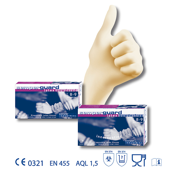 SEMPERGUARD Latex-Einweghandschuh ungepudert